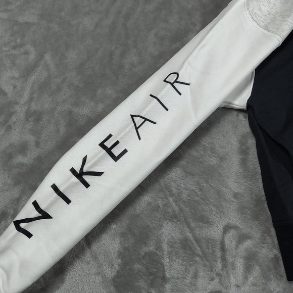 Nike Sportswear Air Hoodie Womens Small Black White Full Zip Sweatshirt New - Picture 3 of 12
